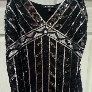 Express Black Sequin Dress